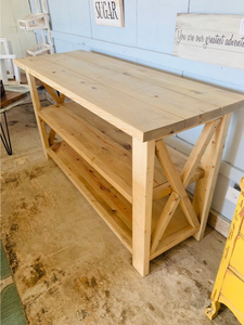 Rustic Wooden Buffet Table: Weathered Oak Farmhouse Console