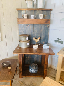 Rustic Farmhouse Coffee Bar: Charcoal Back, Provincial Shelving