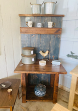 Load image into Gallery viewer, Rustic Farmhouse Coffee Bar: Charcoal Back, Provincial Shelving
