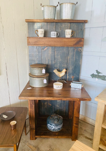 Rustic Farmhouse Coffee Bar: Charcoal Back, Provincial Shelving
