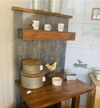 Load image into Gallery viewer, Rustic Farmhouse Coffee Bar: Charcoal Back, Provincial Shelving
