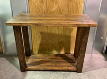 Load image into Gallery viewer, Rustic Honey Brown Farmhouse Console Table with Shelf
