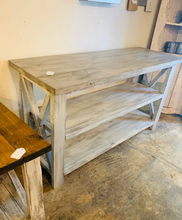 Load image into Gallery viewer, Rustic Farmhouse Buffet Table: Distressed White Console

