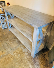 Load image into Gallery viewer, Rustic Farmhouse Buffet Table: Distressed White Console
