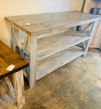 Load image into Gallery viewer, Rustic Farmhouse Buffet Table: Distressed White Console
