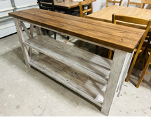 Load image into Gallery viewer, Handmade Farmhouse Buffet: Red Mahogany Top, Distressed White Base
