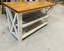 Load image into Gallery viewer, Distressed White Buffet - Solid Wood Entryway Table - Rustic Sofa Table Long
