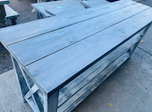 Load image into Gallery viewer, 6-Foot Rustic Wooden Buffet Table: Distressed White Farmhouse Console

