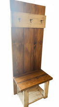 Load image into Gallery viewer, Rustic Farmhouse Hall Tree: Solid Wood Entryway Bench with Storage
