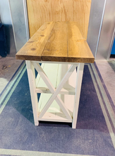 Load image into Gallery viewer, Rustic Wooden Buffet Table: Farmhouse Console Table, Antique White Base
