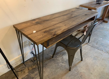 Load image into Gallery viewer, Handmade Industrial Desk: Provincial Wood Top with Hairpin Metal Legs
