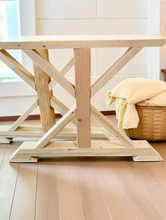 Load image into Gallery viewer, DIY Trestle Table Legs: Solid Wood Farmhouse Kitchen Table Base
