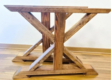 Load image into Gallery viewer, DIY Trestle Table Legs: Solid Wood Farmhouse Kitchen Table Base
