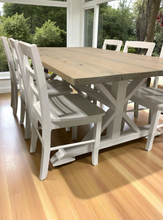 Load image into Gallery viewer, DIY Trestle Table Legs: Solid Wood Farmhouse Kitchen Table Base
