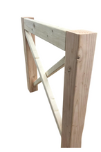Load image into Gallery viewer, DIY Farmhouse Table Legs Wooden X Brace Base Rustic Dining Furniture Custom Build
