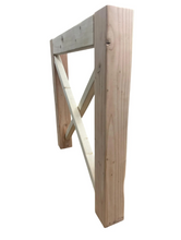 Load image into Gallery viewer, DIY Farmhouse Table Legs Wooden X Brace Base Rustic Dining Furniture Custom Build
