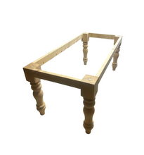 Load image into Gallery viewer, Chunky Turned Table Legs DIY Farmhouse Kit Unfinished Base Dining Furniture Custom
