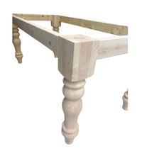 Load image into Gallery viewer, Chunky Turned Table Legs DIY Farmhouse Kit Unfinished Base Dining Furniture Custom
