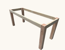 Load image into Gallery viewer, Farmhouse Table Kit Straight Legs DIY Dining Base Unfinished Wood Furniture Build Custom
