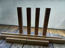 Load image into Gallery viewer, Farmhouse Table Kit Straight Legs DIY Dining Base Unfinished Wood Furniture Build Custom
