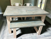 Load image into Gallery viewer, Farmhouse Table Kit Straight Legs DIY Dining Base Unfinished Wood Furniture Build Custom
