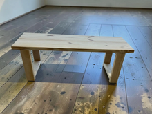 Load image into Gallery viewer, DIY Bench Kit Farmhouse Wood Dining Entryway Mudroom Unfinished Pine Custom Seating
