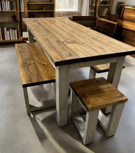 Load image into Gallery viewer, DIY Stool Kit Farmhouse Wood Kitchen Entryway Seating Unfinished Pine Rustic Custom Furniture
