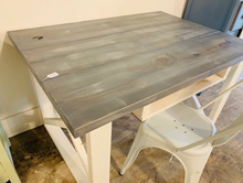 Load image into Gallery viewer, Rustic Farmhouse Desk: Antique White Base, Gray Whitewash Top
