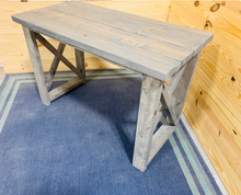 Load image into Gallery viewer, Rustic Farmhouse Desk: Handmade Gray Stained Wood Console Table
