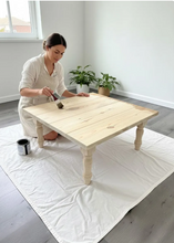 Load image into Gallery viewer, DIY Coffee Table Kit Unfinished Wood Top Turned Legs Rustic Farmhouse Living Room Furniture
