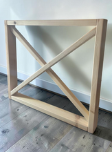 Load image into Gallery viewer, X Table Legs Unfinished Wood Dining Base Farmhouse Rustic DIY Furniture Set
