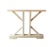 Load image into Gallery viewer, Unfinished Trestle Dining Table Legs: DIY Farmhouse Kitchen Table Base Kit
