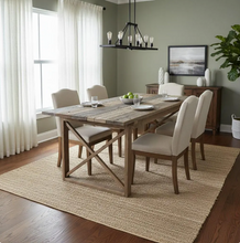 Load image into Gallery viewer, X Table Base Kit DIY Farmhouse Dining Wood Legs Skirting Rustic Unfinished Furniture
