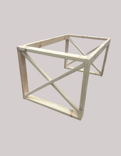 Load image into Gallery viewer, X Table Base Kit DIY Farmhouse Dining Wood Legs Skirting Rustic Unfinished Furniture
