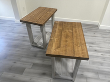 Load image into Gallery viewer, Handmade Rustic End Table Set: Distressed White Farmhouse Side Tables

