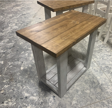 Load image into Gallery viewer, Handmade Rustic End Table Set: Distressed White Farmhouse Side Tables
