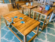 Load image into Gallery viewer, Rustic Farmhouse Living Room Table Set: Early American Brown Wood
