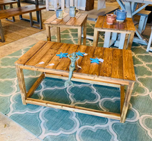 Load image into Gallery viewer, Rustic Farmhouse Living Room Table Set: Early American Brown Wood
