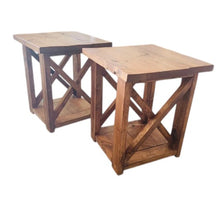 Load image into Gallery viewer, Farmhouse Coffee Table and End Tables Set: Rustic Provincial Brown Finish
