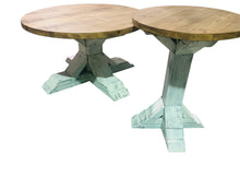 Load image into Gallery viewer, Rustic Farmhouse Coffee Table Set: Distressed White Pedestal Base
