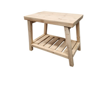 Load image into Gallery viewer, Rustic Wooden Accent Table – Weathered Oak Finish with Shelf
