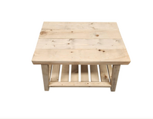 Load image into Gallery viewer, Rustic Wooden Accent Table – Weathered Oak Finish with Shelf
