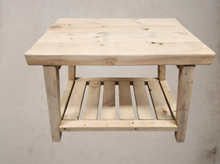 Load image into Gallery viewer, Rustic Wooden Accent Table – Weathered Oak Finish with Shelf
