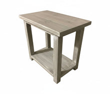 Load image into Gallery viewer, Farmhouse End Tables Set: Distressed White &amp; Gray Wooden Side Tables
