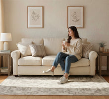 Load image into Gallery viewer, Farmhouse End Tables Set: Distressed White &amp; Gray Wooden Side Tables
