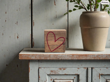 Load image into Gallery viewer, Rustic Wooden Heart Block Sign – Farmhouse Love Decor, Handcrafted Wood Home Decor
