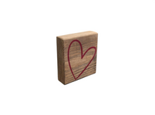 Load image into Gallery viewer, Rustic Wooden Heart Block Sign – Farmhouse Love Decor, Handcrafted Wood Home Decor
