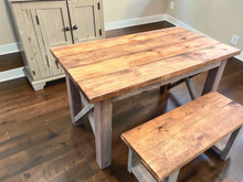 Load image into Gallery viewer, Farmhouse Table Set Small Dining Kitchen Bench Rustic Wood Compact Breakfast Nook Furniture
