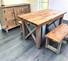 Load image into Gallery viewer, Farmhouse Table Set Small Dining Kitchen Bench Rustic Wood Compact Breakfast Nook Furniture
