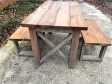 Load image into Gallery viewer, Farmhouse Table Set Small Dining Kitchen Bench Rustic Wood Compact Breakfast Nook Furniture
